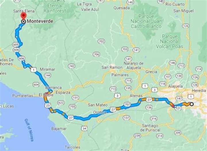 How long does it take to drive from San Jose to Monteverde?