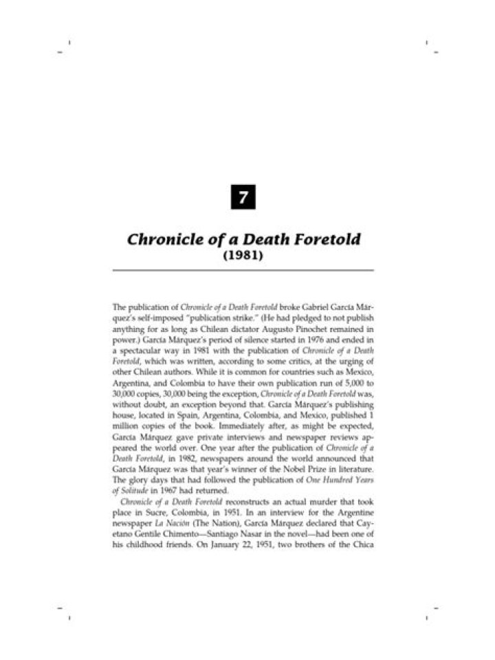 How long is chronicle of a death foretold?