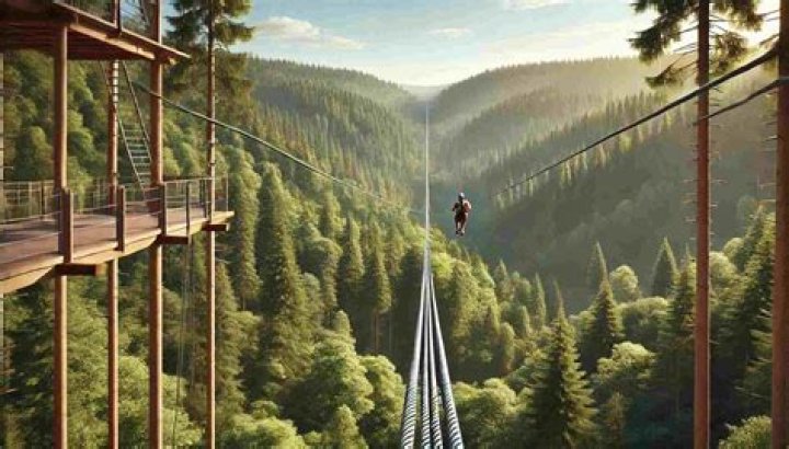 How long is the forest zipline?