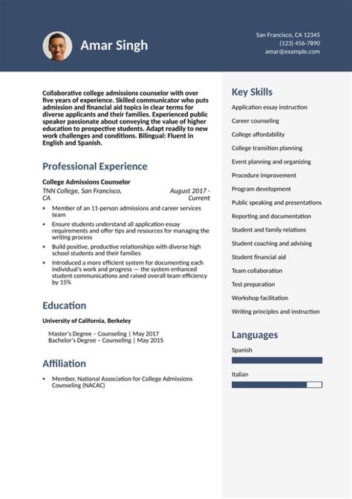 How long should a higher education resume be?
