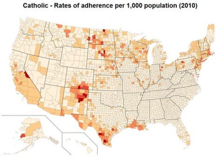 How many Catholics live in Indiana?