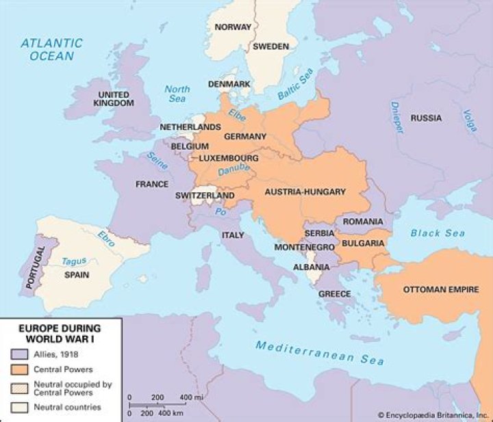 How many countries were in the Allied powers WW1?