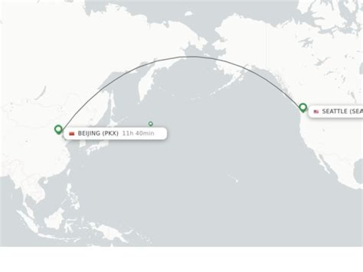 How many hours is it from Seattle to China?