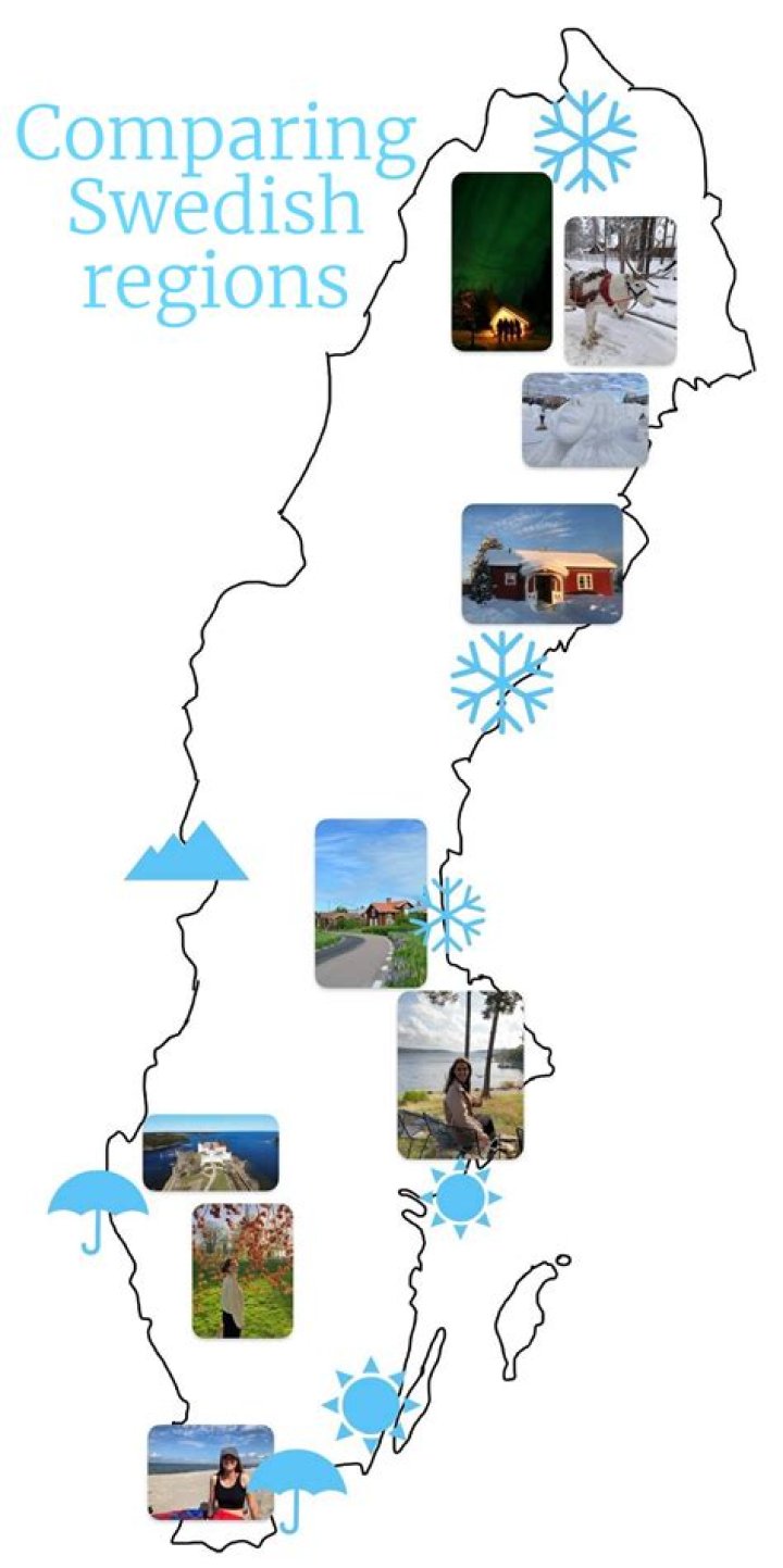 How many hours of daylight in Sweden in winter?