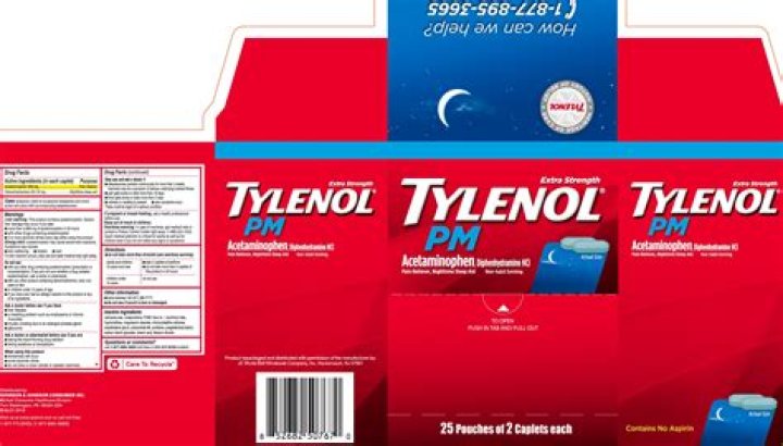 How many milligrams of diphenhydramine are in Tylenol PM?