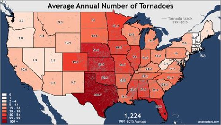 How many tornadoes have hit Mississippi?