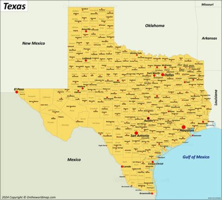 How many towns does Texas have?