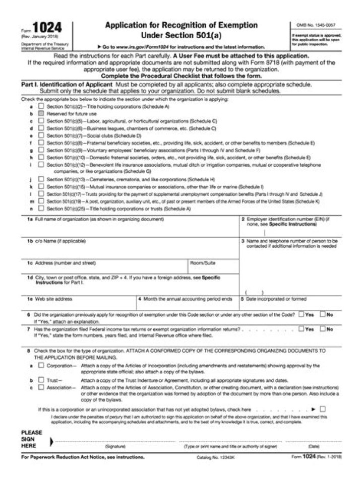 How much does it cost to file Form 1024?