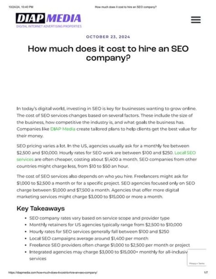 How much does it cost to hire an SEO company?