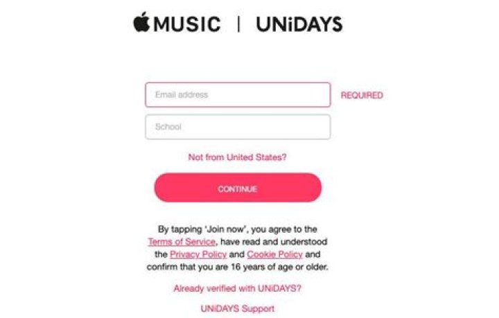 How much is Apple music with Unidays?