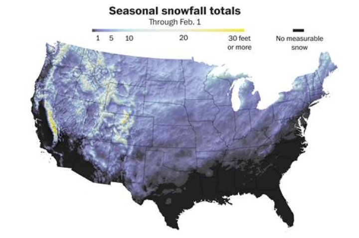 How much snow does Yellowstone get in March?