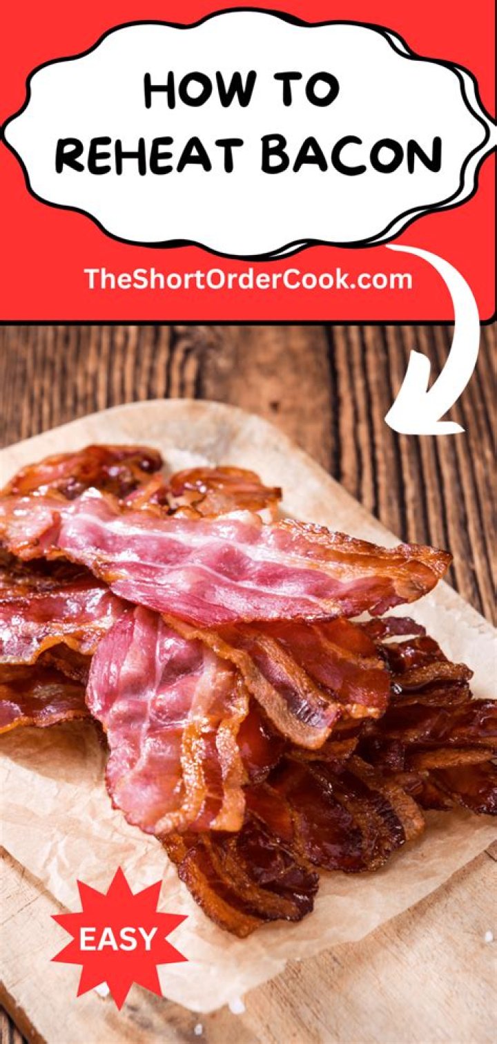 How should I store cooked and reheat bacon?