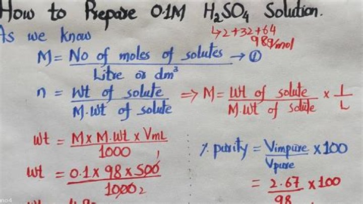 How will you prepare 0.1 m h2so4 solution?