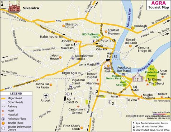 Is Agra in Delhi?