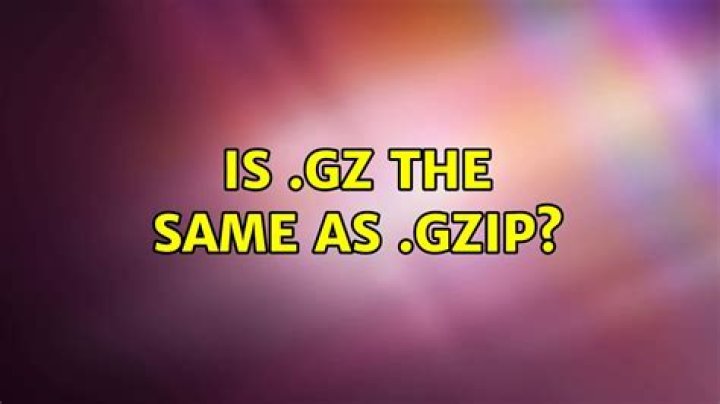 Is GZ same as GZIP?