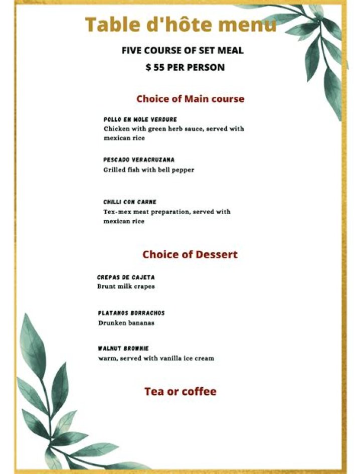 Is it on the menu or in the menu?