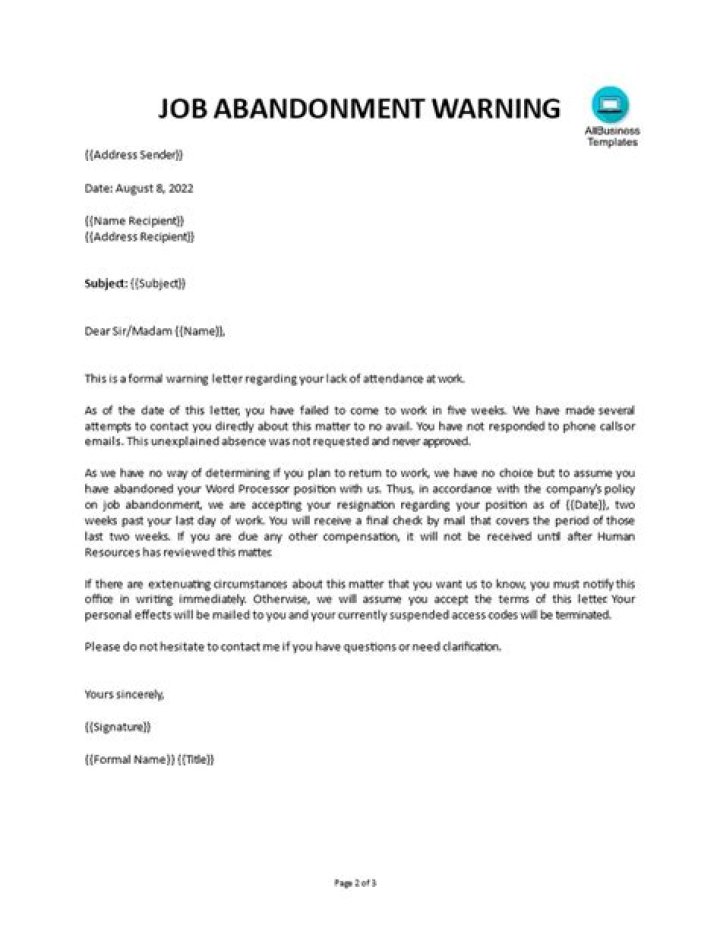 Is job abandonment considered quitting?