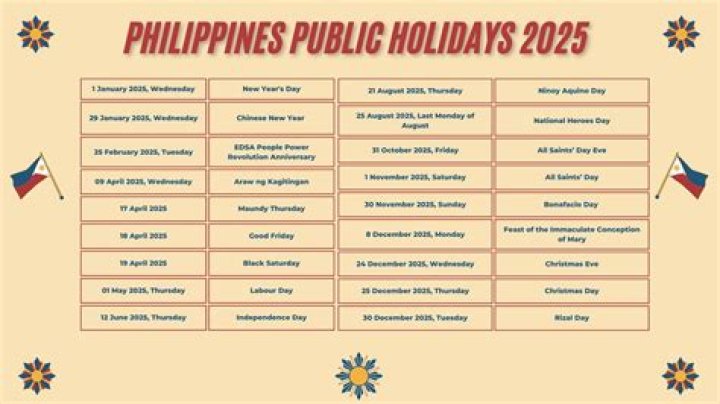 Is October 30 2019 a holiday in the Philippines?