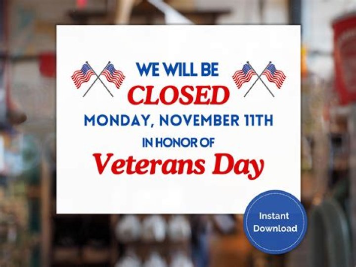 Is the bank closed on Veterans Day 2019?