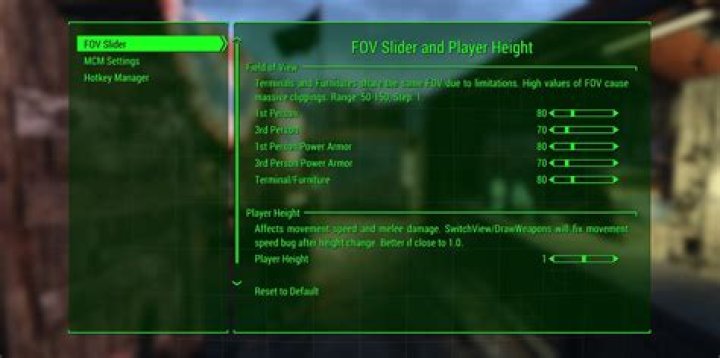 Is there an FOV slider in Fallout 4?