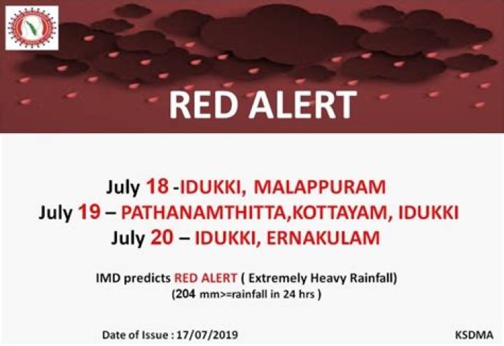 Is there red alert in Kerala tomorrow?