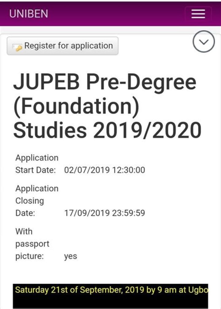 Is Uniben Jupeb form for 2020 2021 Out?
