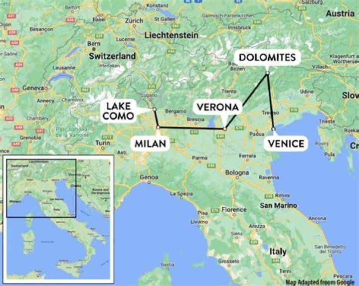 Is Verona near Lake Como?