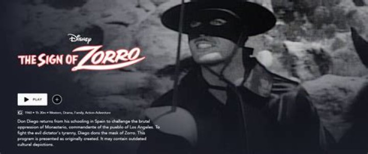 Is Zorro on Disney plus?
