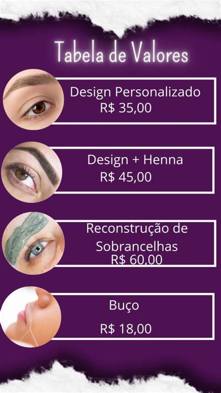 Qual o valor de um designer de sobrancelha?