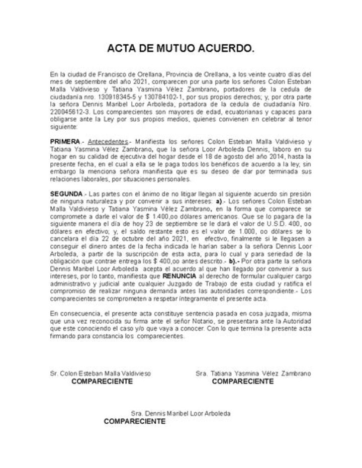 ¿Que se entiende por mutuo acuerdo?