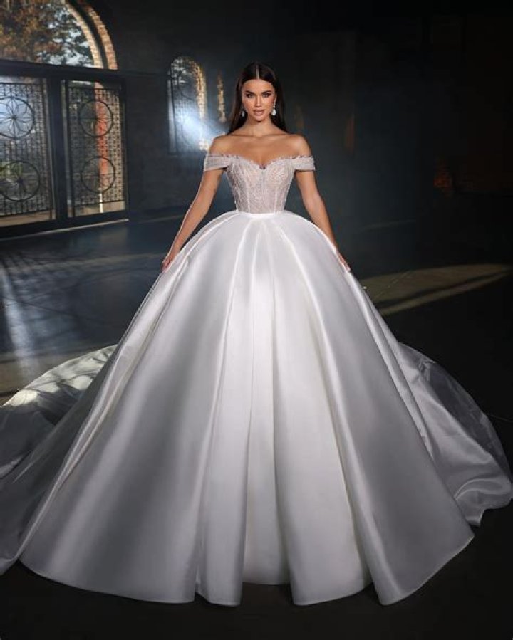 Should a ball gown touch the floor?