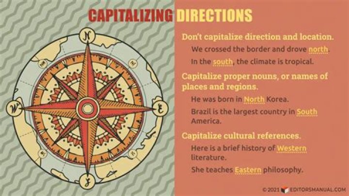Should directions north south be capitalized?