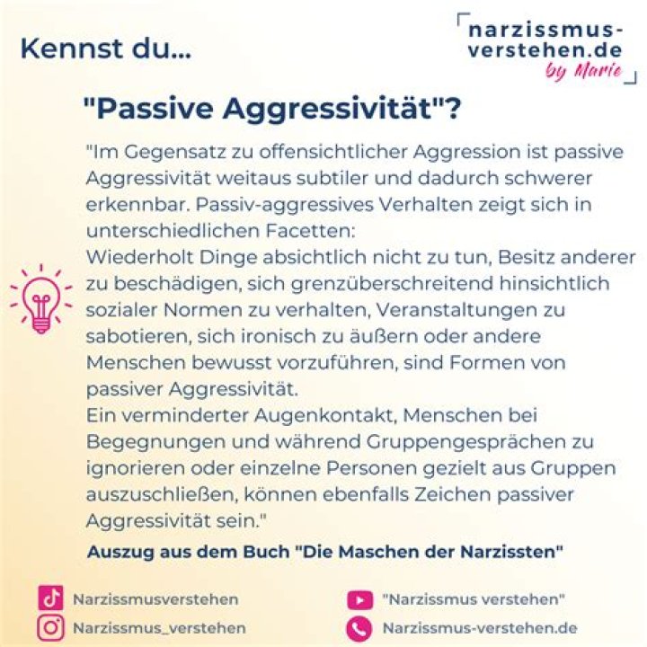 Was bedeutet Passiv aggressives Verhalten?