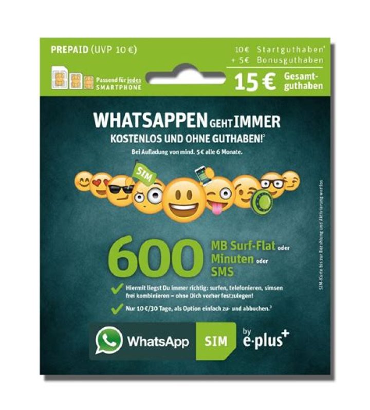 Was kostet eine WhatsApp SIM Karte?