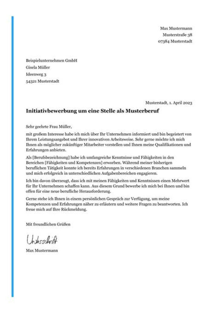 Was soll in eine Initiativbewerbung?