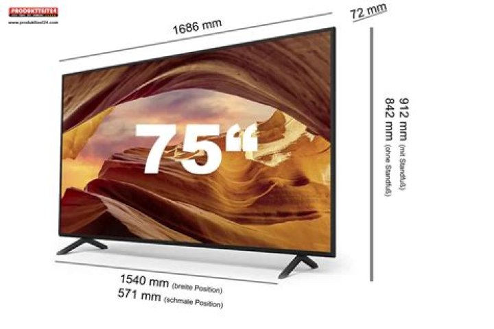 Welche Breite hat ein 75 Zoll Fernseher?