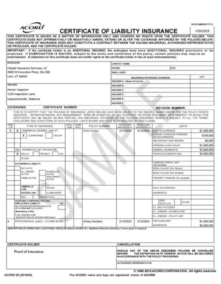 What's an insurance certificate?