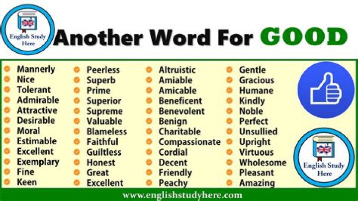 What's another word for doing good?