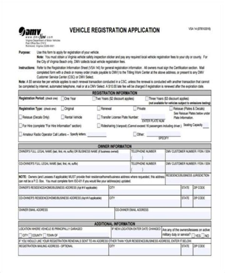 What are documents required for vehicle registration?