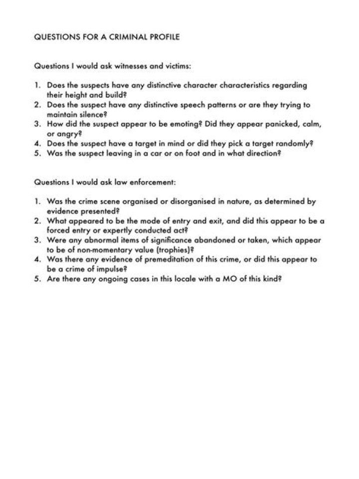 What are profiling questions?