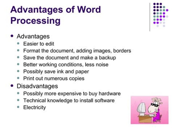 What are the advantages of word processing over manual typewriter?