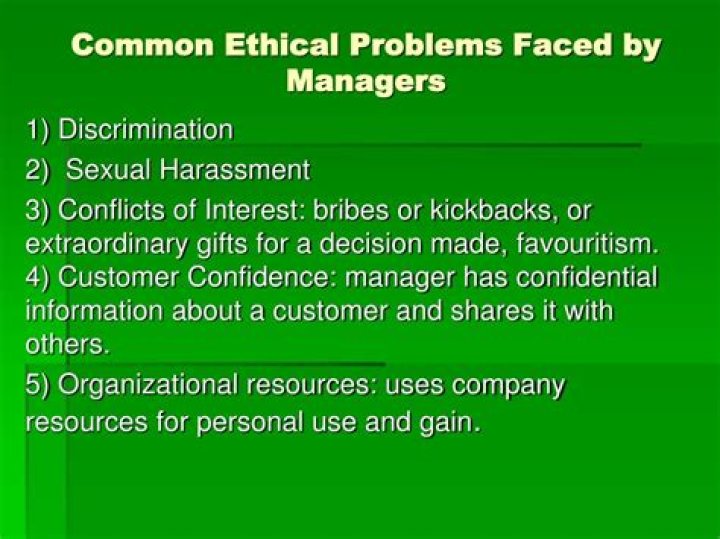 What are the ethical problems faced by managers?