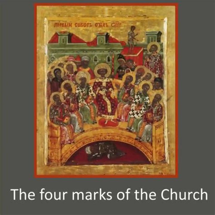 What are the four marks of the Church and their meaning?
