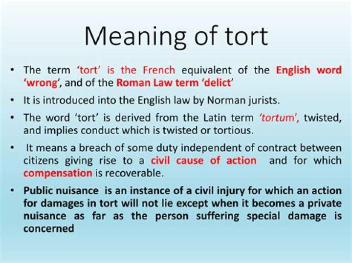 What are the main purpose of law of tort?