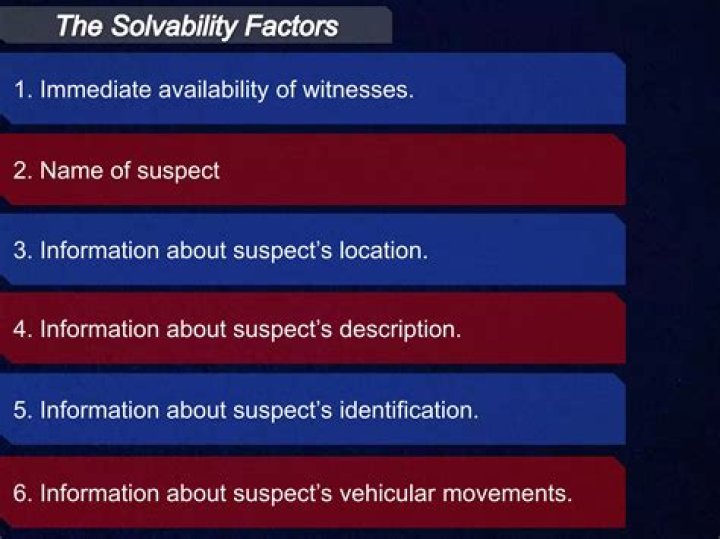 What are the solvability factors in criminal investigation?