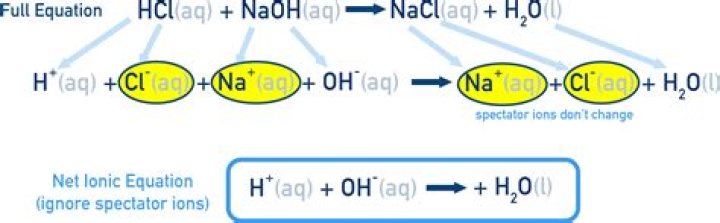What are the spectator ions for the reaction of HCl and NaOH?