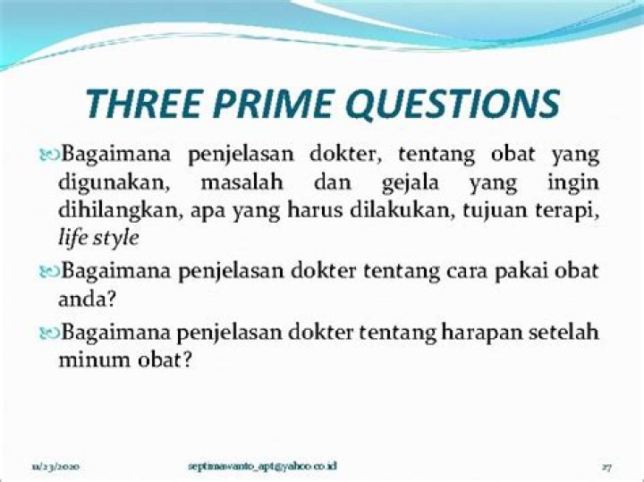 What are the three prime questions pharmacy?