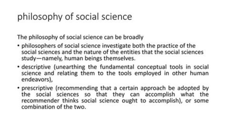 What are the two aims of philosophy of social science?