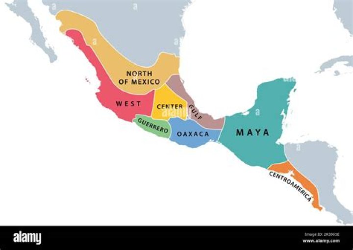 What are the two main geographic areas in Mesoamerica?