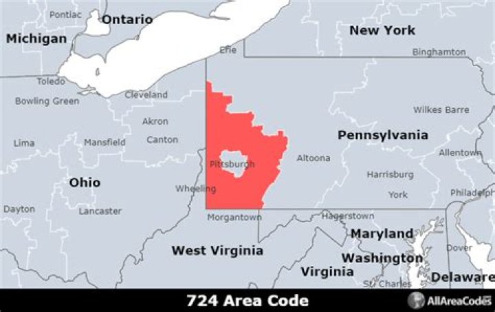 What area code is 724 in USA?